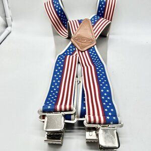 AWP Patriotic Suspenders Red White Blue USA Flag Stars Stripes Adjustable 2”
